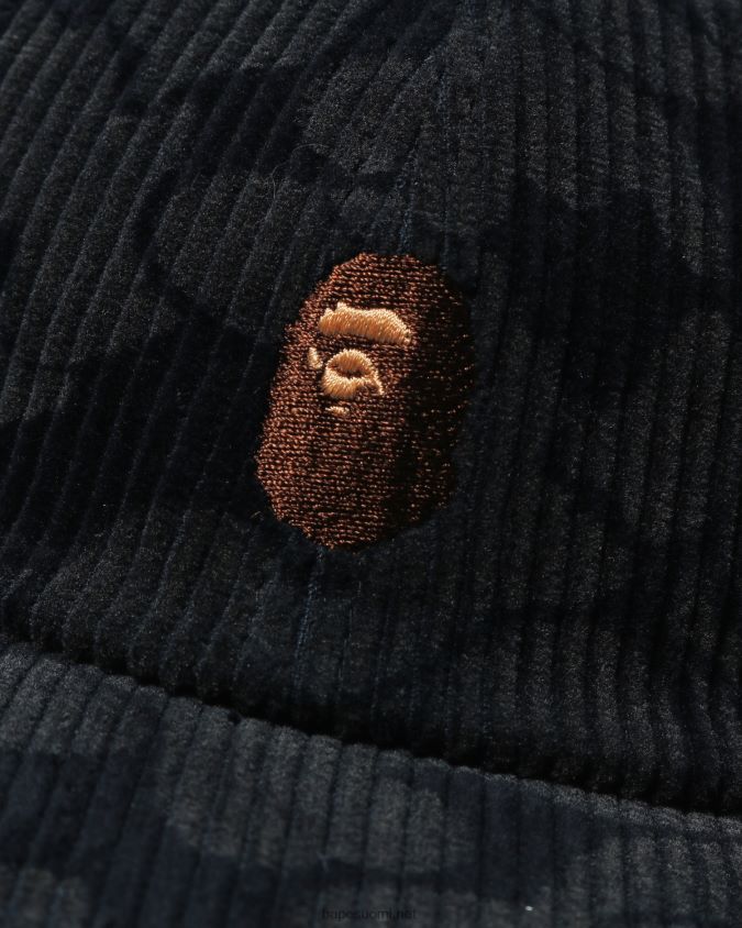 laivastonsininen naiset A Bathing Ape kiinteä camo vakosametti paneelikorkki 8HT2D81154