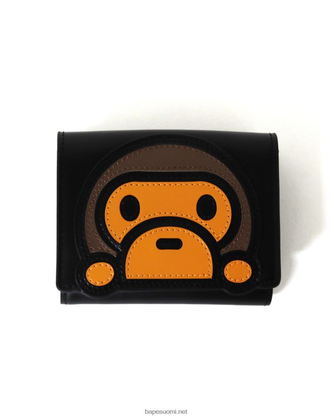 musta naiset A Bathing Ape baby milo nahkalompakko 8HT2D81158