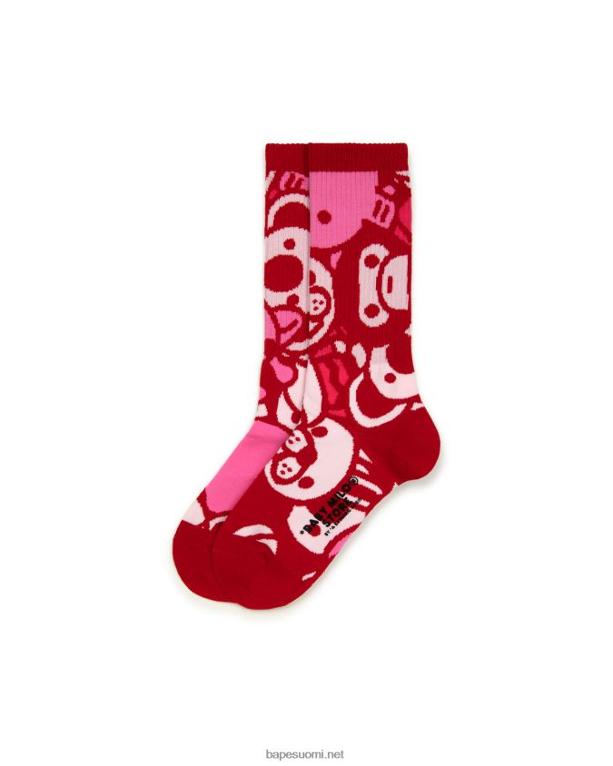 vaaleanpunainen naiset A Bathing Ape baby milo sukat 8HT2D81081