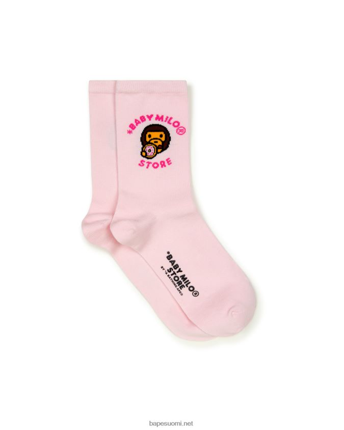 vaaleanpunainen naiset A Bathing Ape baby milo sukat 8HT2D81093
