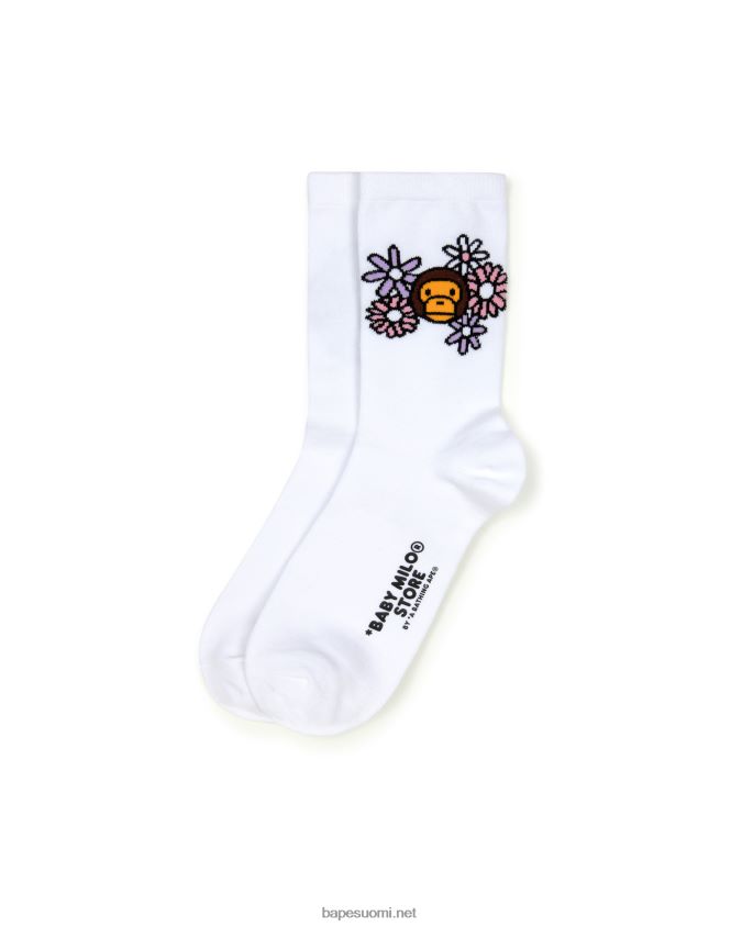 valkoinen naiset A Bathing Ape baby milo sukat 8HT2D81099
