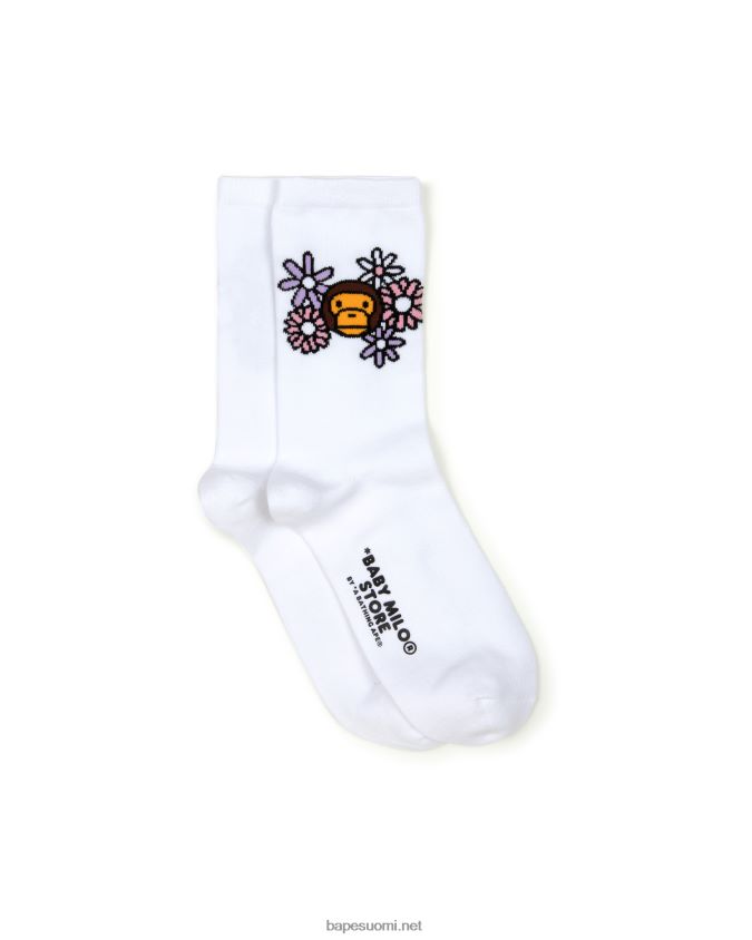 valkoinen naiset A Bathing Ape baby milo sukat 8HT2D81099