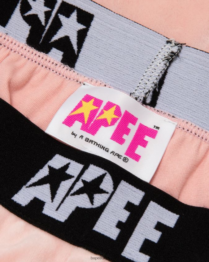 vaaleanpunainen naiset A Bathing Ape veluuri lenkkeilijät 8HT2D81042