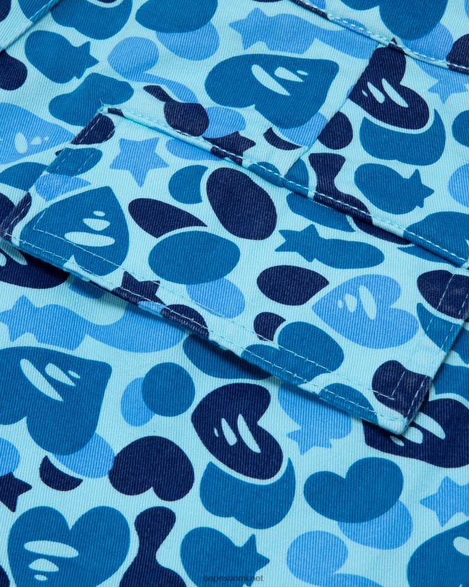 vaaleansininen naiset A Bathing Ape painetut cargo-housut 8HT2D8949