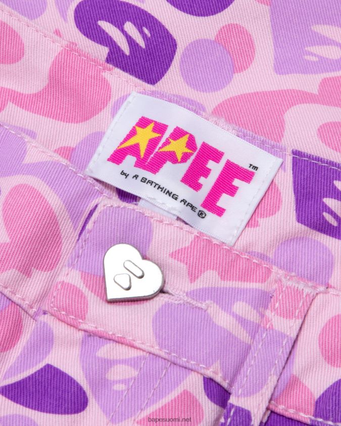 violetti naiset A Bathing Ape painetut cargo-housut 8HT2D8950
