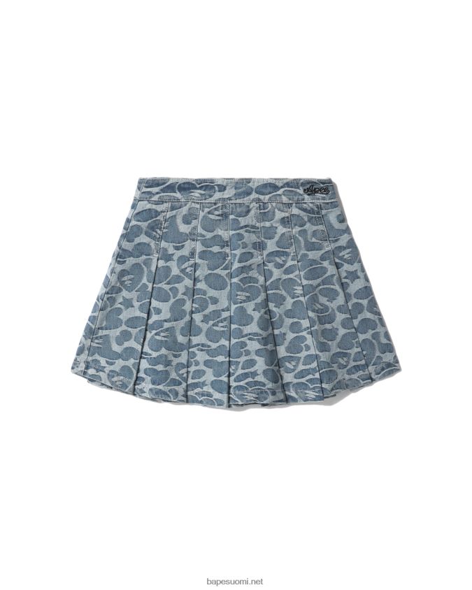 denim naiset A Bathing Ape kuviollinen laskostettu minihame 8HT2D8824