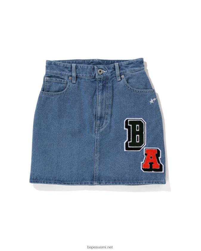 denim naiset A Bathing Ape multifonts denim minihame 8HT2D81005