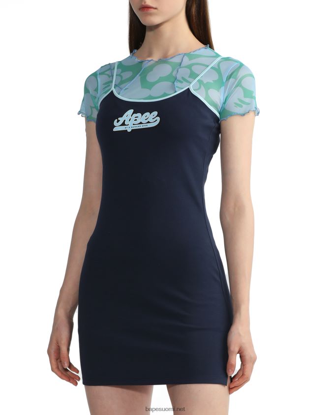 laivastonsininen naiset A Bathing Ape graafinen mekko 8HT2D8802