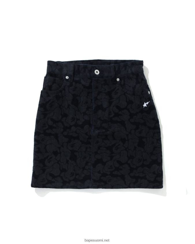 laivastonsininen naiset A Bathing Ape kiinteä camo vakosamettihame 8HT2D81026