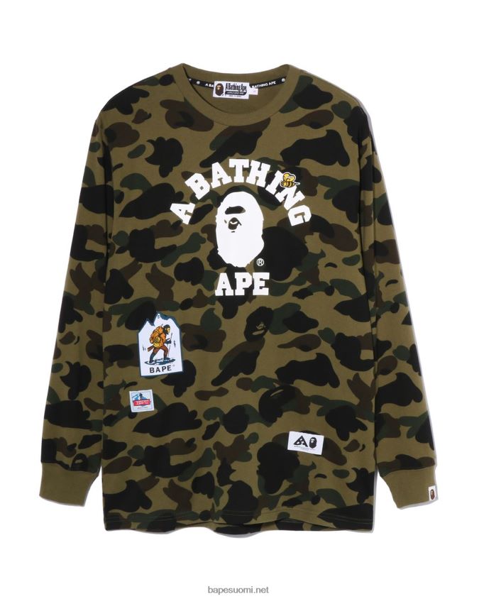 armeijan vihreä naiset A Bathing Ape Multi label 1st camo tee 8HT2D8919