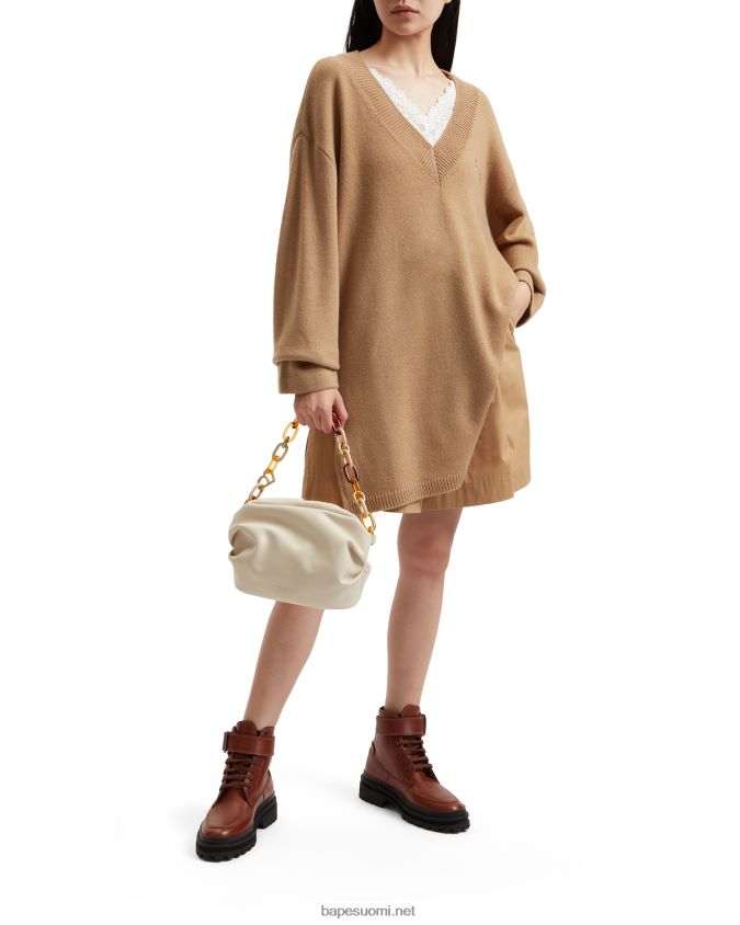 beige naiset A Bathing Ape ylisuuri neulepusero 8HT2D8998