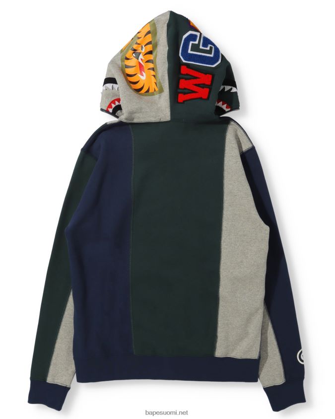 harmaa naiset A Bathing Ape telakkahain täysi vetoketjullinen huppari 8HT2D81040