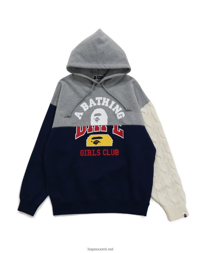 harmaa naiset A Bathing Ape telakointikaapeli neulottu hihainen oversize villapaita 8HT2D81031