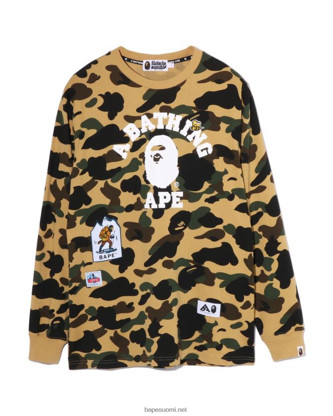 keltainen naiset A Bathing Ape Multi label 1st camo tee 8HT2D8920