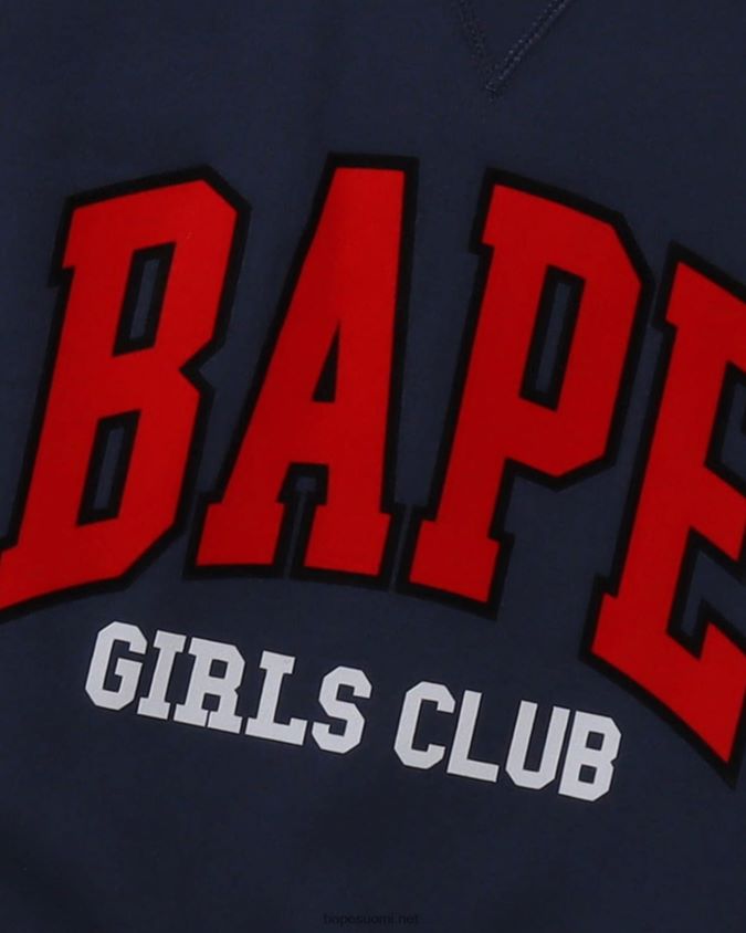 laivastonsininen naiset A Bathing Ape seuran leveä pyöreä kaula 8HT2D81033