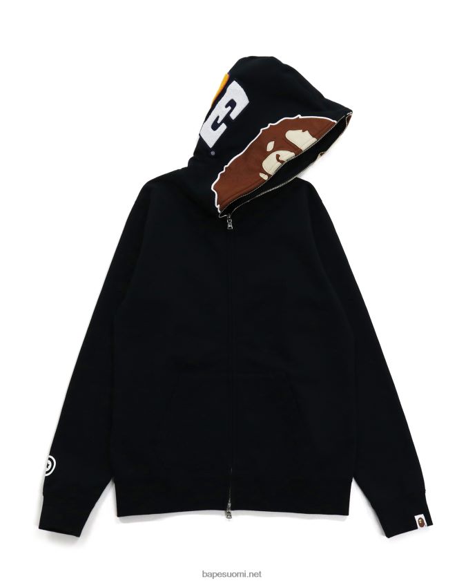 musta naiset A Bathing Ape 2. koko vetoketjullinen huppari 8HT2D81036