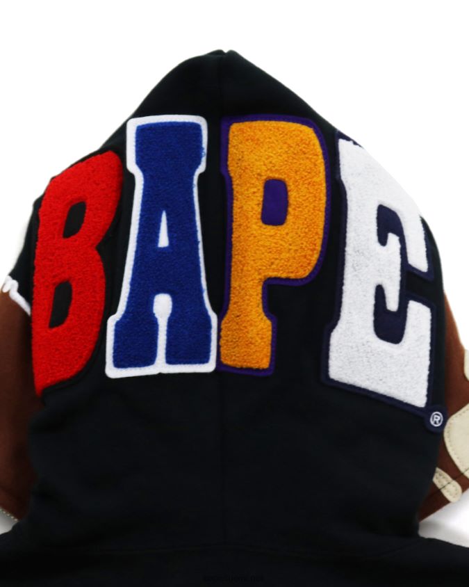 musta naiset A Bathing Ape 2. koko vetoketjullinen huppari 8HT2D81036