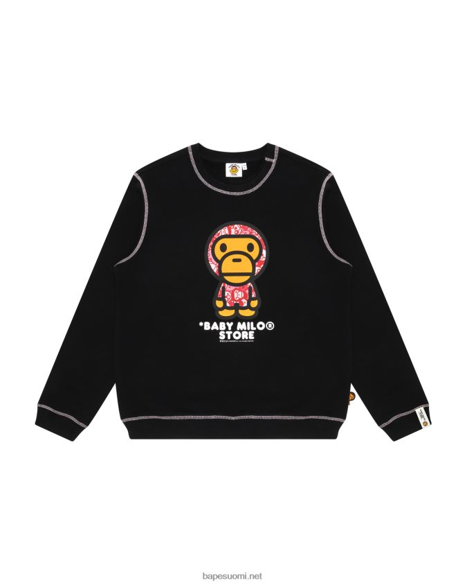 musta naiset A Bathing Ape baby milo crew kauluspaita 8HT2D8905