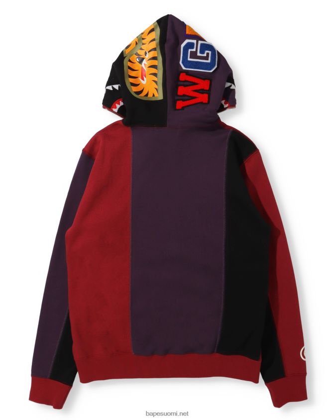 musta naiset A Bathing Ape telakkahain täysi vetoketjullinen huppari 8HT2D81039