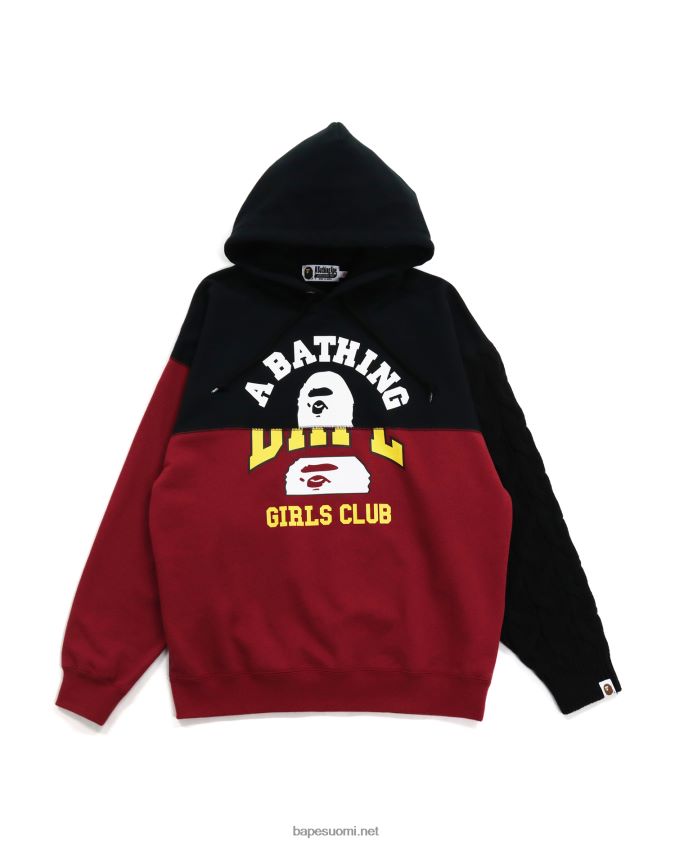 musta naiset A Bathing Ape telakointikaapeli neulottu hihainen oversize villapaita 8HT2D81030