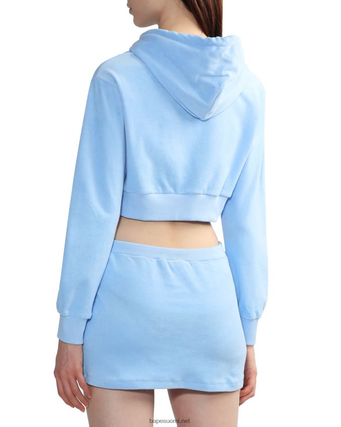 sininen naiset A Bathing Ape pyyhkeen vetoketjullinen crop huppari 8HT2D8843