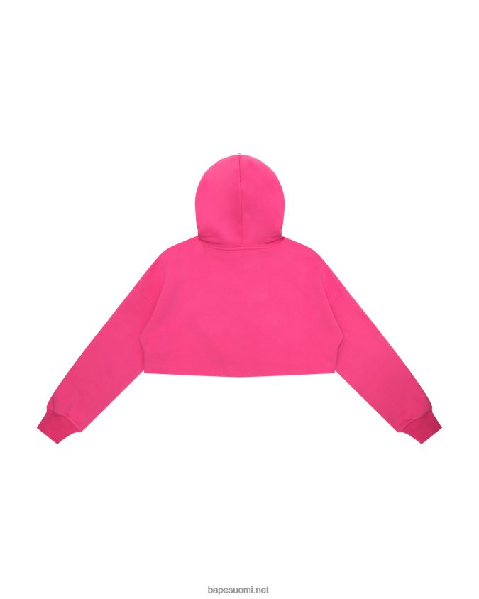 vaaleanpunainen naiset A Bathing Ape apee logo rajattu huppari 8HT2D81029