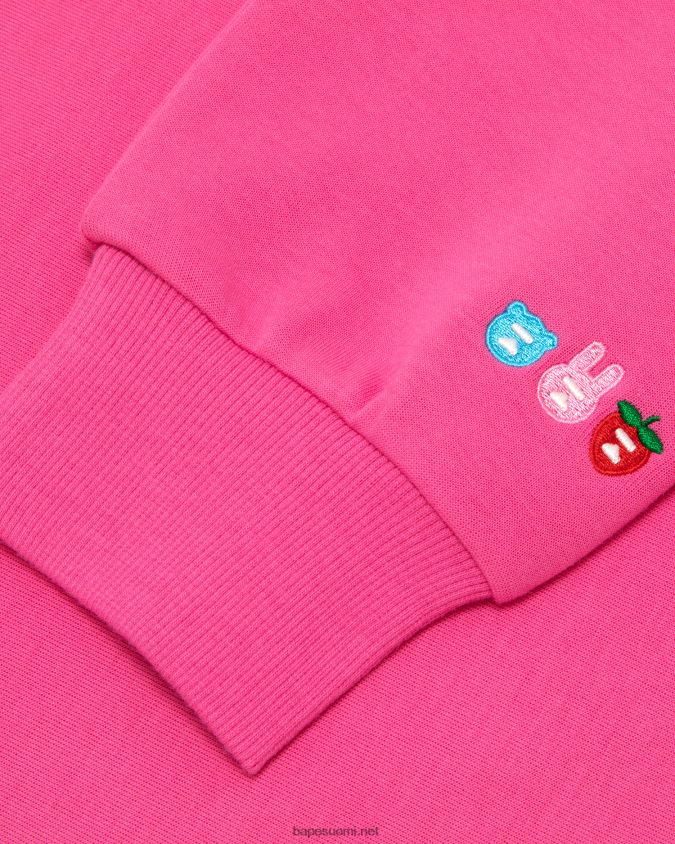 vaaleanpunainen naiset A Bathing Ape apee logo rajattu huppari 8HT2D81029