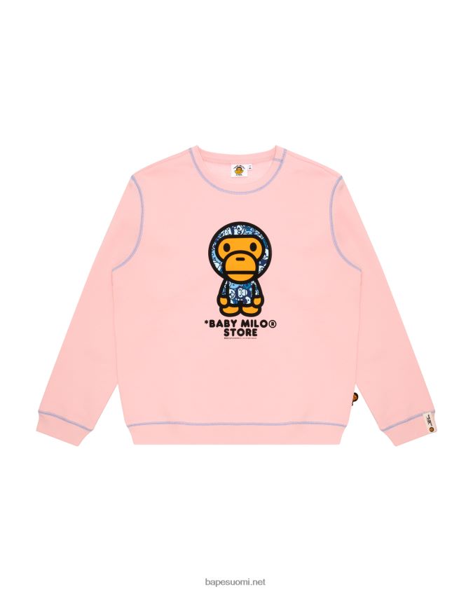 vaaleanpunainen naiset A Bathing Ape baby milo crew kauluspaita 8HT2D8906
