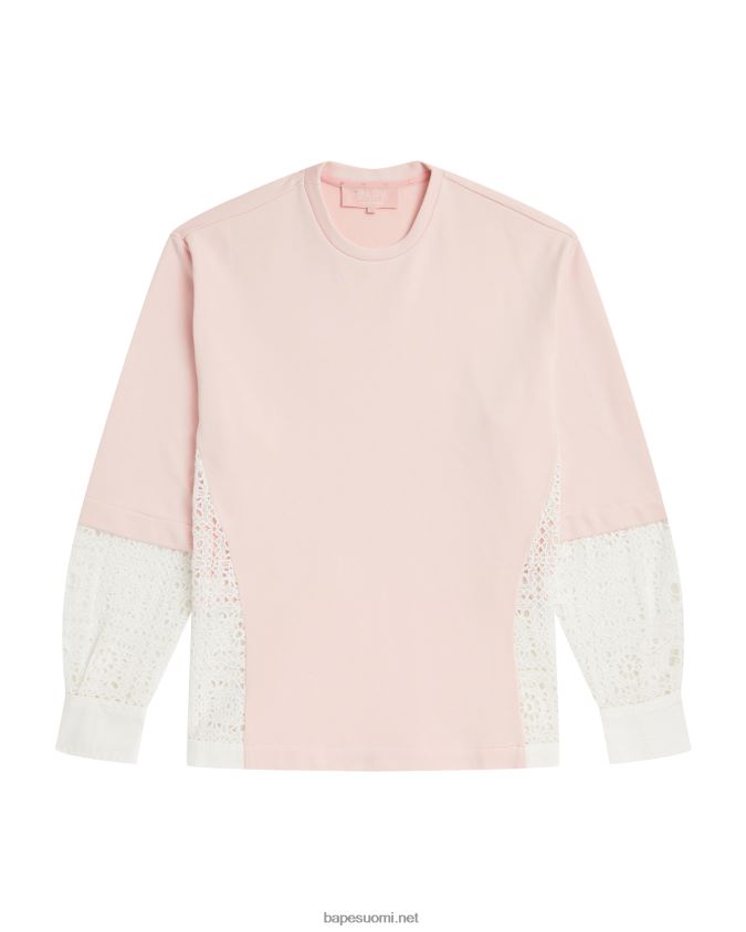 vaaleanpunainen naiset A Bathing Ape epäsymmetrinen kerroksinen collegepaita 8HT2D8997