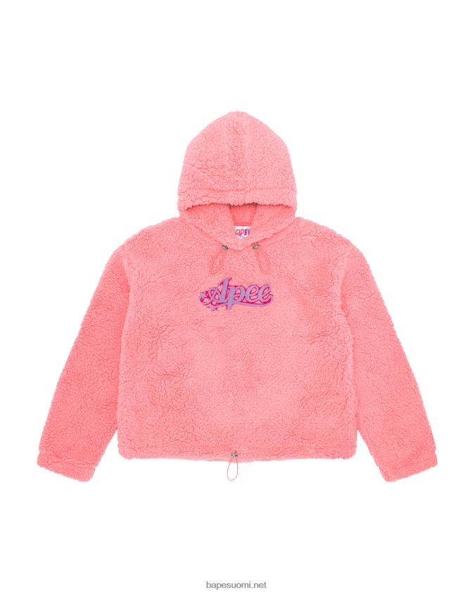 vaaleanpunainen naiset A Bathing Ape ylisuuri huppari 8HT2D81056