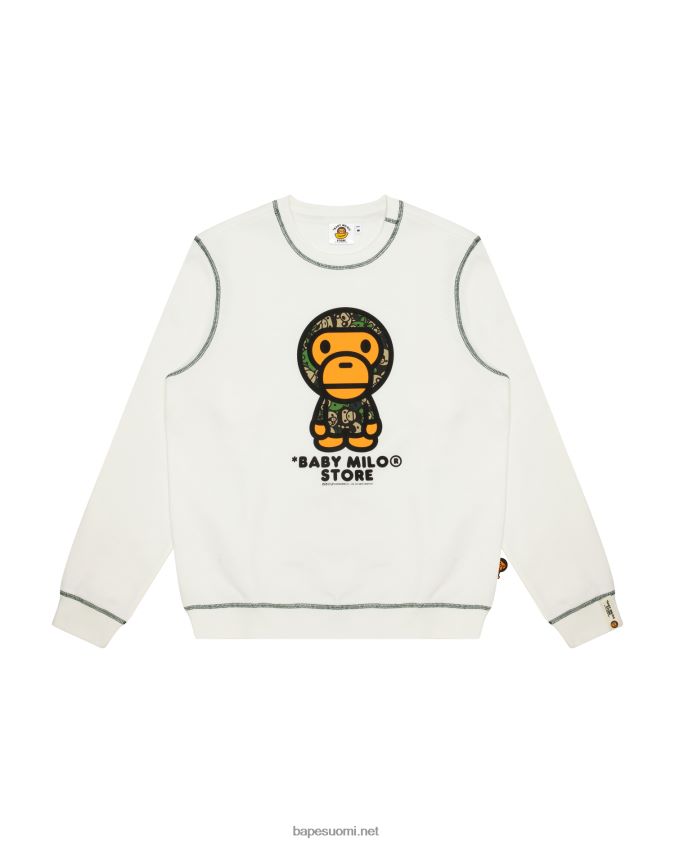 valkoinen naiset A Bathing Ape baby milo crew kauluspaita 8HT2D8907