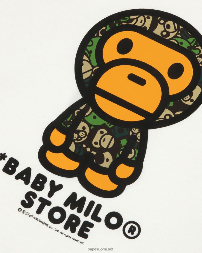 valkoinen naiset A Bathing Ape baby milo crew kauluspaita 8HT2D8907