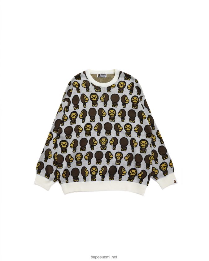 valkoinen naiset A Bathing Ape baby milo ylisuuri neulepusero 8HT2D81023