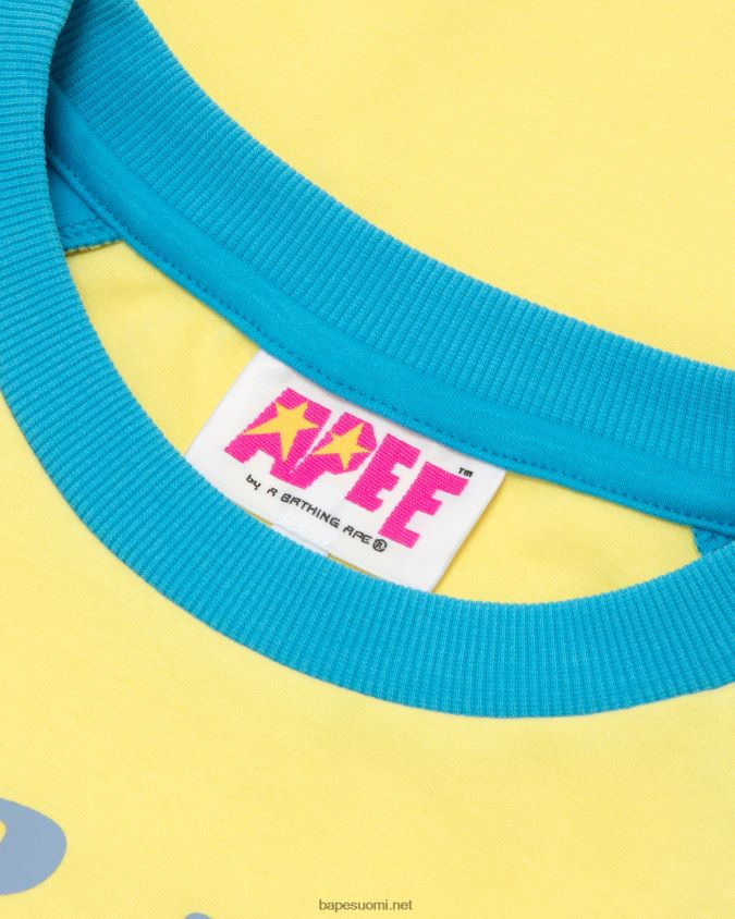 sininen naiset A Bathing Ape graafinen pitkähihainen raglan-t-paita 8HT2D81052
