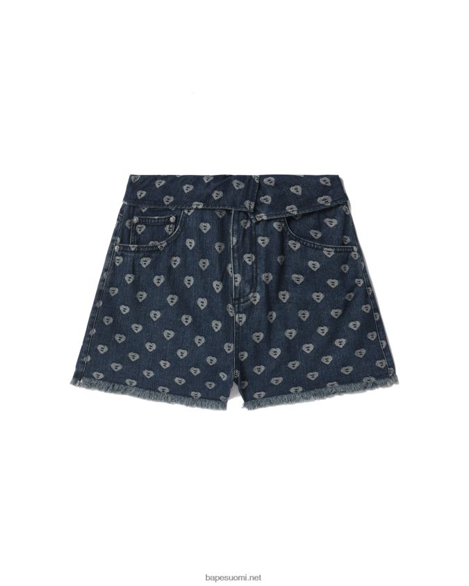denim naiset A Bathing Ape bite flip kuviollinen farkkushortsit 8HT2D8811