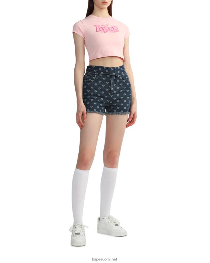denim naiset A Bathing Ape bite flip kuviollinen farkkushortsit 8HT2D8811