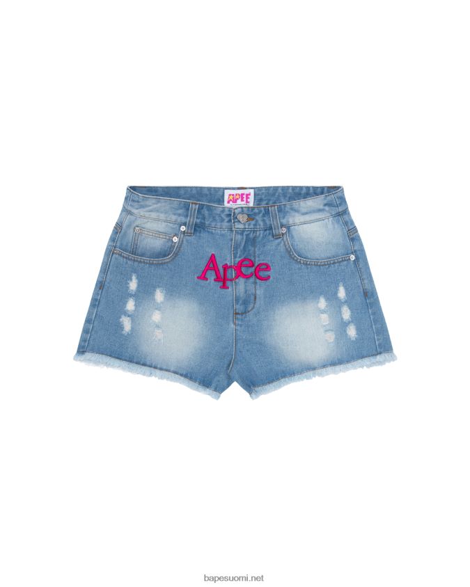 denim naiset A Bathing Ape logo farkkushortsit 8HT2D8967