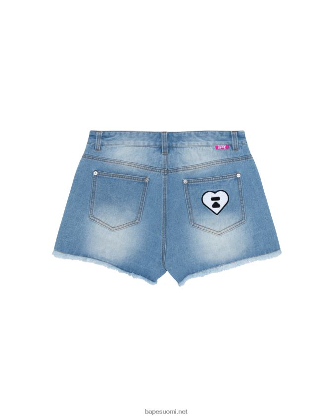 denim naiset A Bathing Ape logo farkkushortsit 8HT2D8967