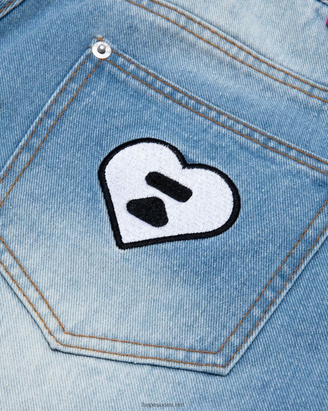 denim naiset A Bathing Ape logo farkkushortsit 8HT2D8967