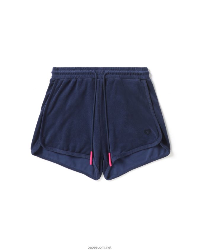 laivastonsininen naiset A Bathing Ape pyyhekuvioiset shortsit 8HT2D8830