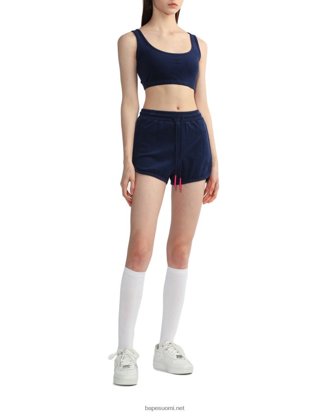laivastonsininen naiset A Bathing Ape pyyhekuvioiset shortsit 8HT2D8830