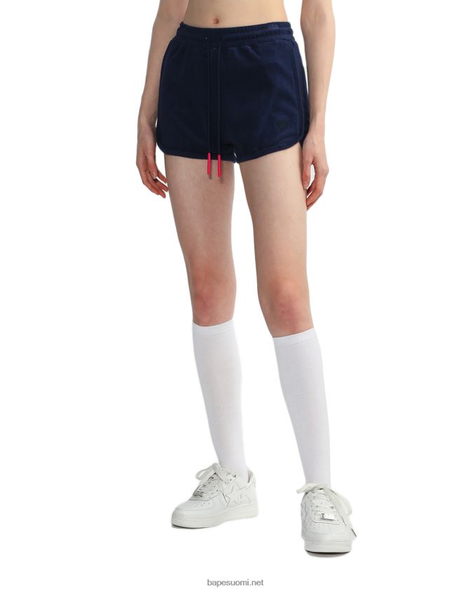laivastonsininen naiset A Bathing Ape pyyhekuvioiset shortsit 8HT2D8830