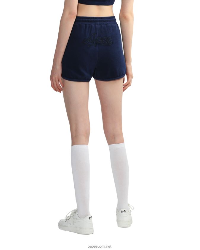 laivastonsininen naiset A Bathing Ape pyyhekuvioiset shortsit 8HT2D8830