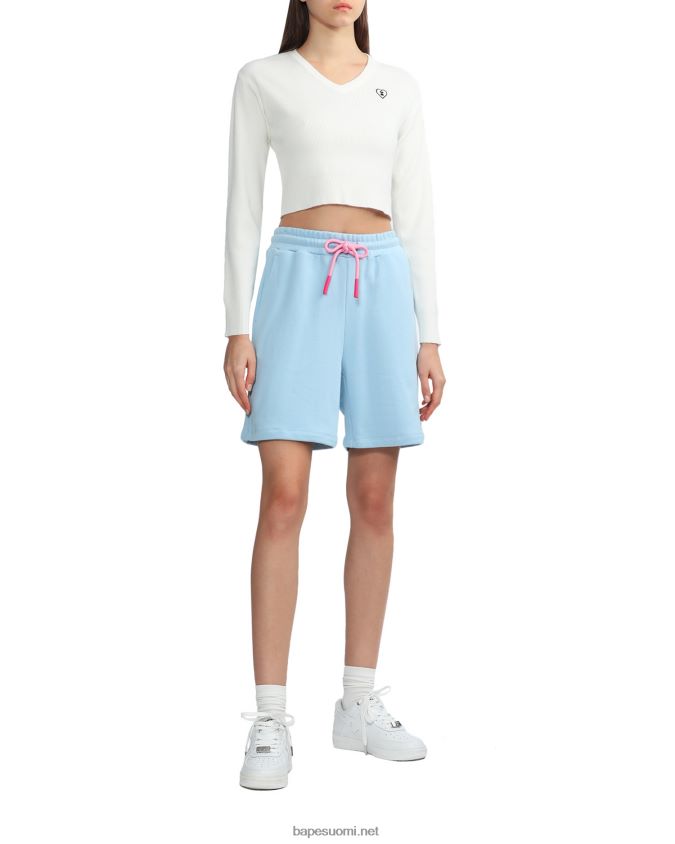 taivaansininen naiset A Bathing Ape logoiset shortsit 8HT2D8883