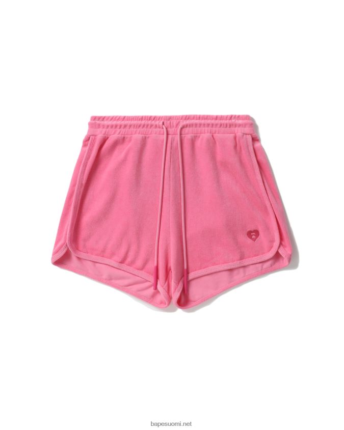 vaaleanpunainen naiset A Bathing Ape pyyhekuvioiset shortsit 8HT2D8831