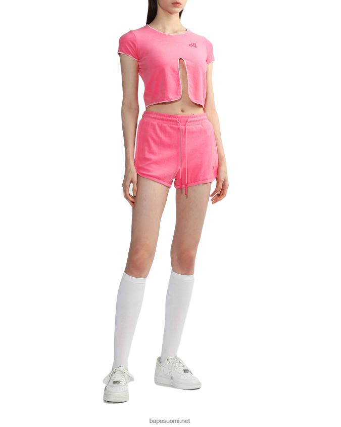 vaaleanpunainen naiset A Bathing Ape pyyhekuvioiset shortsit 8HT2D8831