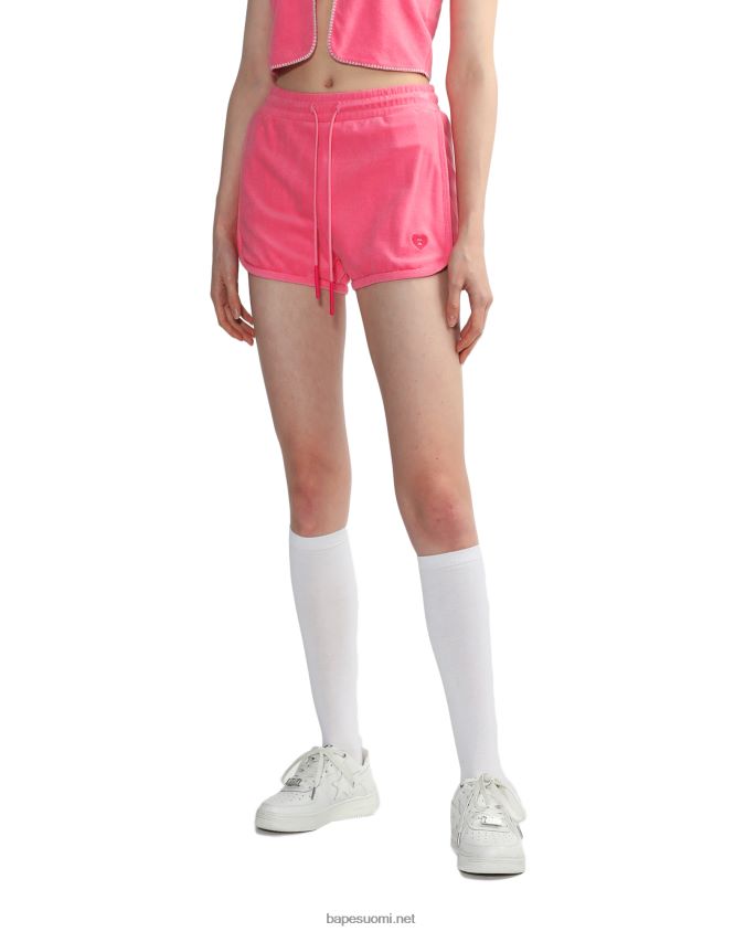 vaaleanpunainen naiset A Bathing Ape pyyhekuvioiset shortsit 8HT2D8831