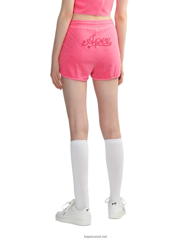 vaaleanpunainen naiset A Bathing Ape pyyhekuvioiset shortsit 8HT2D8831