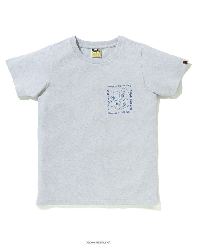 harmaa naiset A Bathing Ape mustepainatuspaita 8HT2D8928