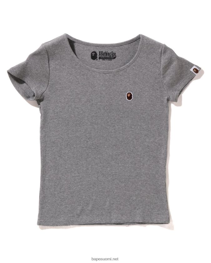 harmaa naiset A Bathing Ape pään yksipisteinen rib-paita 8HT2D8908